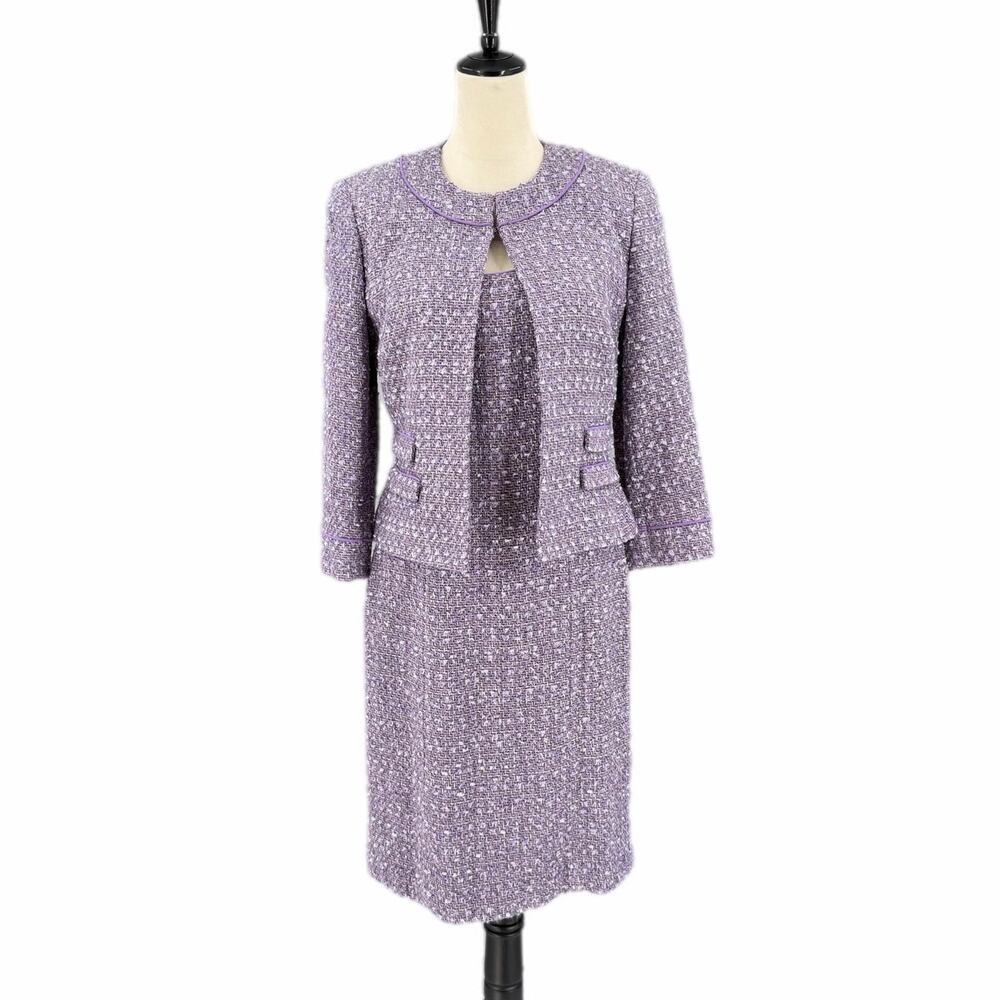 Alex Marie Purple Tweed Dress Jacket Plazacore Professional Career Corpcore SET